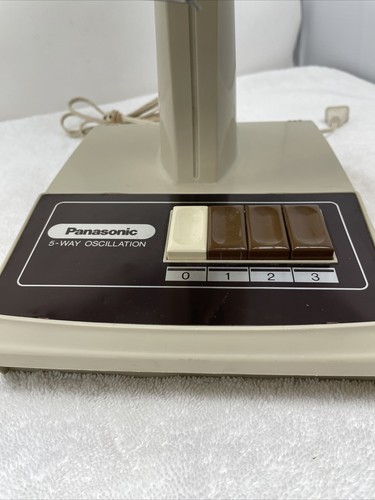 Vintage panasonic 5 way oscillating table Floor fan tan brown F-1208C - Picture 4 of 8
