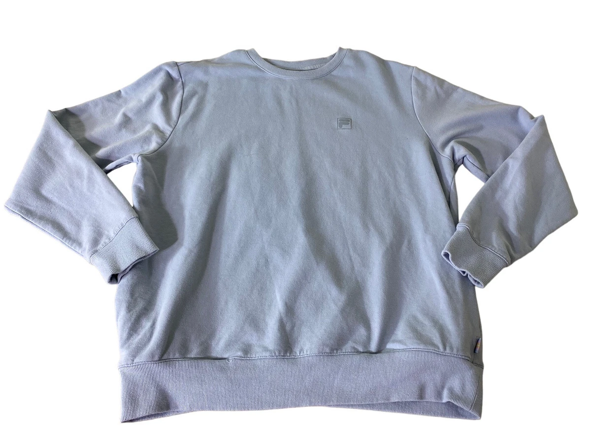 Women's FILA Crewneck Sweatshirt Sz L Blue Fog Side Seam Pockets
