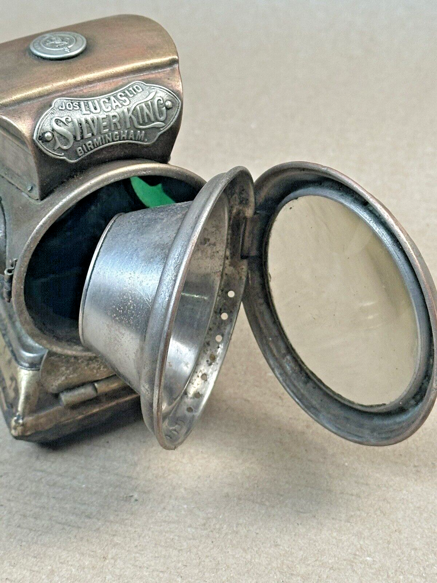 Victoria Era Lucas Silver King Bicycle Lamp KING OF THE ROAD LION