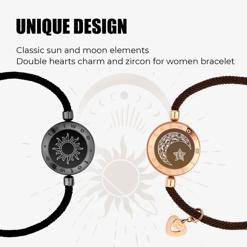 Long Distance Touch Light Up & Vibrate Bracelets for Couples, Love Gift - Picture 8 of 21
