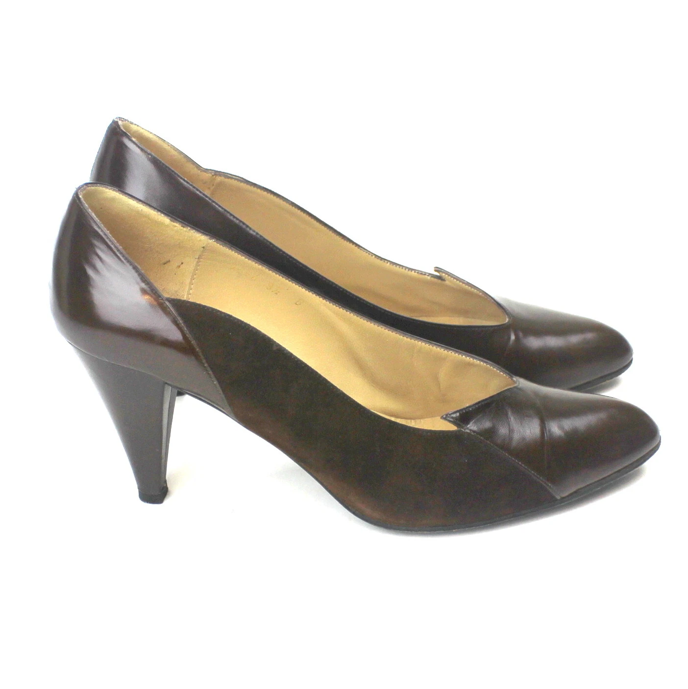 Escarpins en cuir et daim marron Christian Dior avec talon 3 pouces taille 8,5 8 1/2