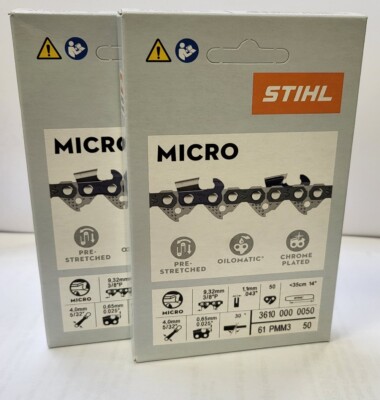 2 Stk. STIHL Sägekette Picco Micro Mini 3/8''-1,1mm - 50 TGL 35cm 36100000050