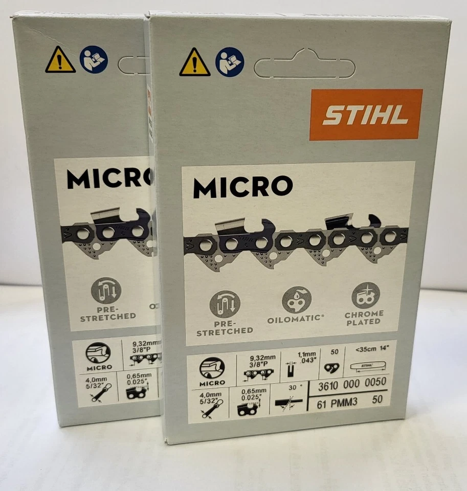 2 Stk. STIHL Sägekette Picco Micro Mini 3/8"-1,1mm - 50 TGL 35cm 36100000050