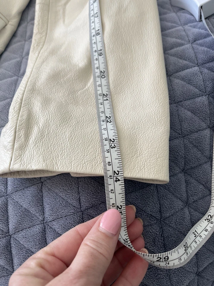 Blazer Hacker TERRY LEWIS Vintage Mujer Cuero Crema Beige Tostado M Foto 3 de 4