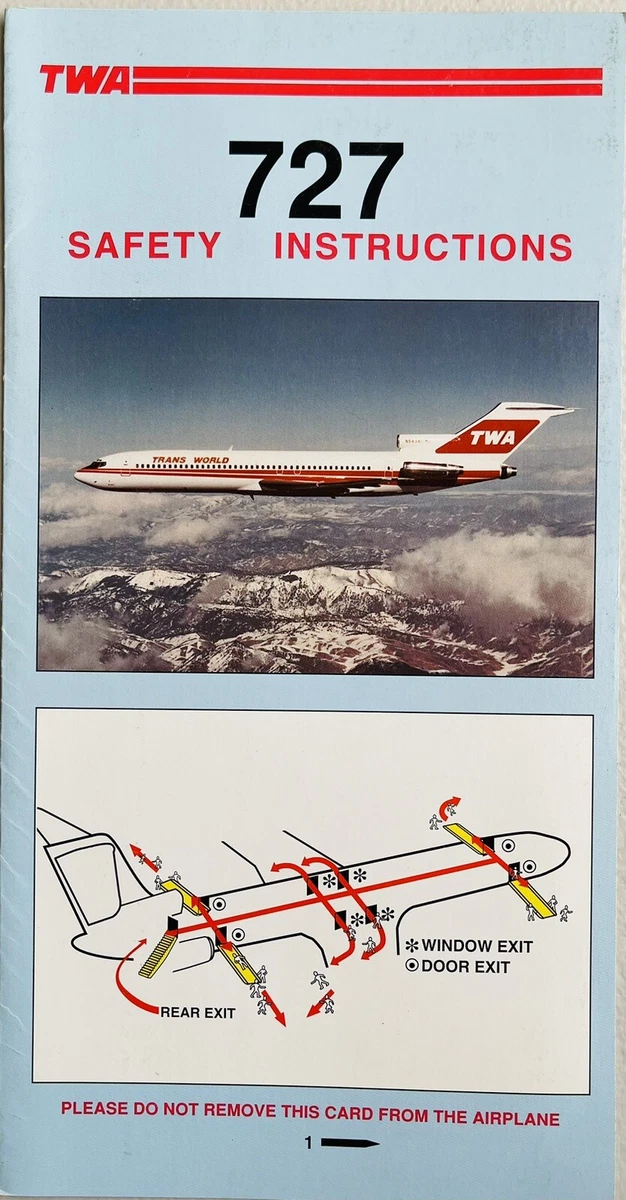 Safety Card TWA Airlines Collectibles for sale | eBay