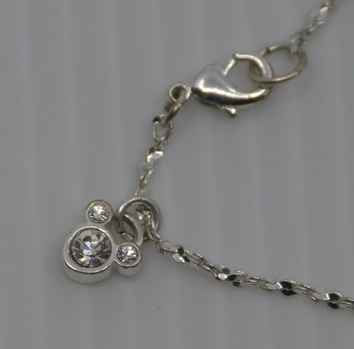 L - OLDER BRACELET WITH DISNEY MICKEY MOUSE RHINESTONE CHARM, 9.5 INCHES - Picture 2 of 3