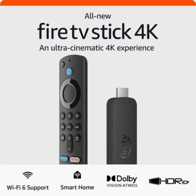 Amazon Fire TV Stick 4K (2023) Ultra HD Streaming Device with Alexa Voice  Remote UK