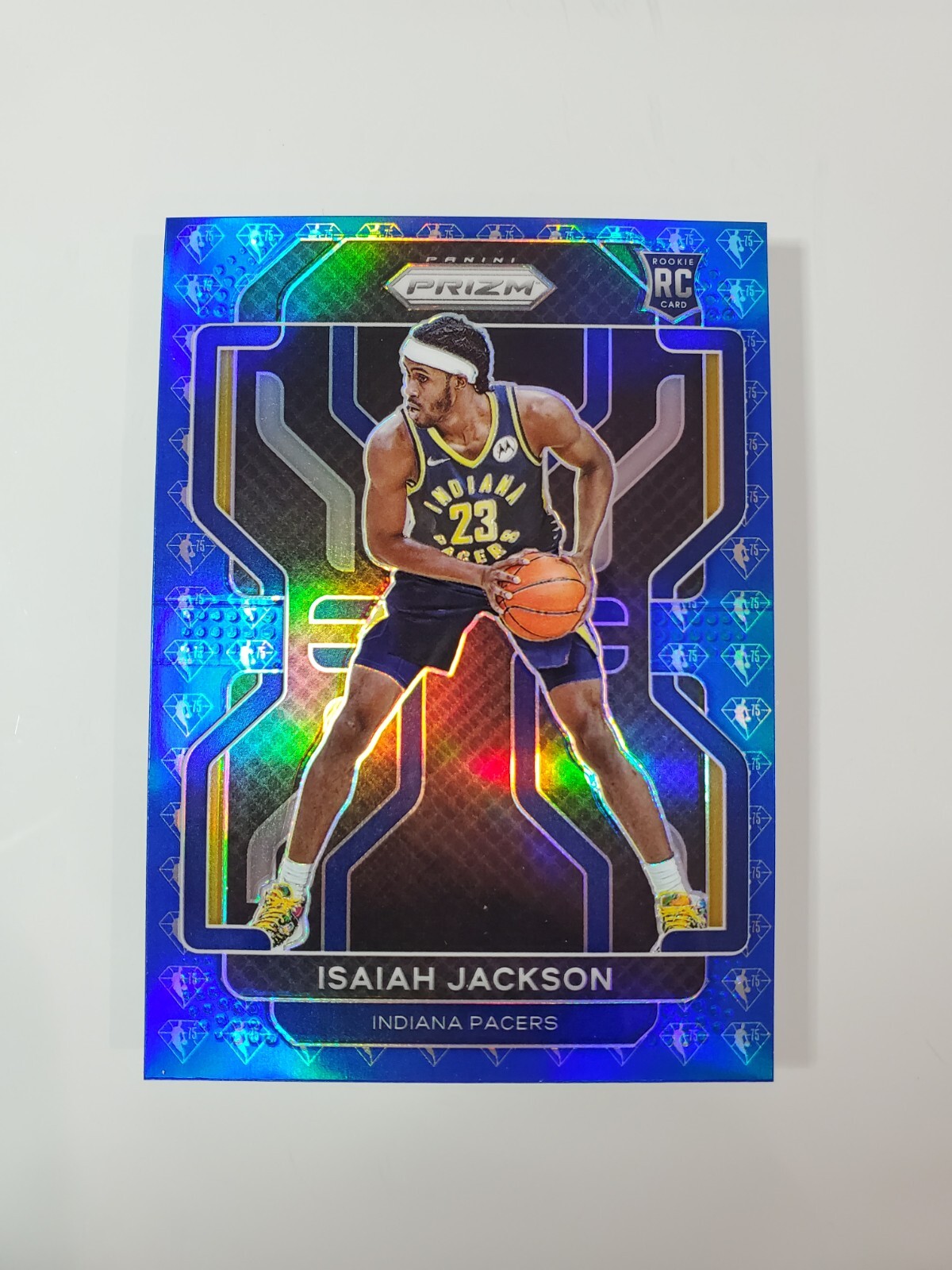 2021-22 Panini Prizm Isaiah Jackson 75th Anniversary Diamond Blue RC Rookie #309