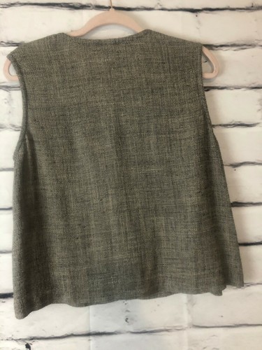 Eileen Fisher Talla XS/M Lino Gris/Negro Sin Mangas BU + Maxi Falda con Bolsillos - Imagen 6 de 12