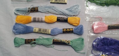 DMC Embroidery Thread Floss Lot of 12 Total Most New