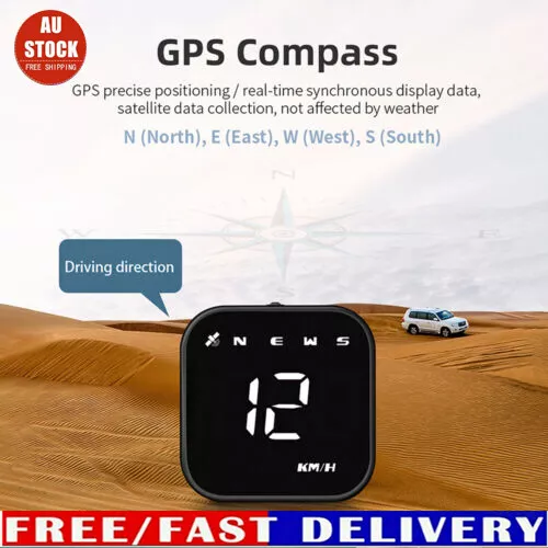 Universal Digital GPS Speedometer Car HUD Head Up Display MPH Overspeed Alarm HQ - Picture 1 of 19