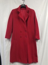 La Vogue Women's Vintage Red Wool Pea Coat Made In Usa Size 12