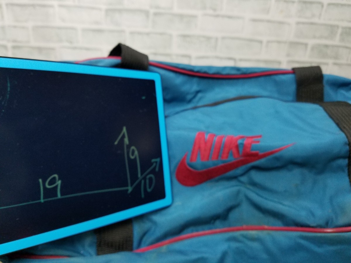 VINTAGE - 90's NIKE Duffle Gym Sports Bag SWOOSH Embroidered BLUE