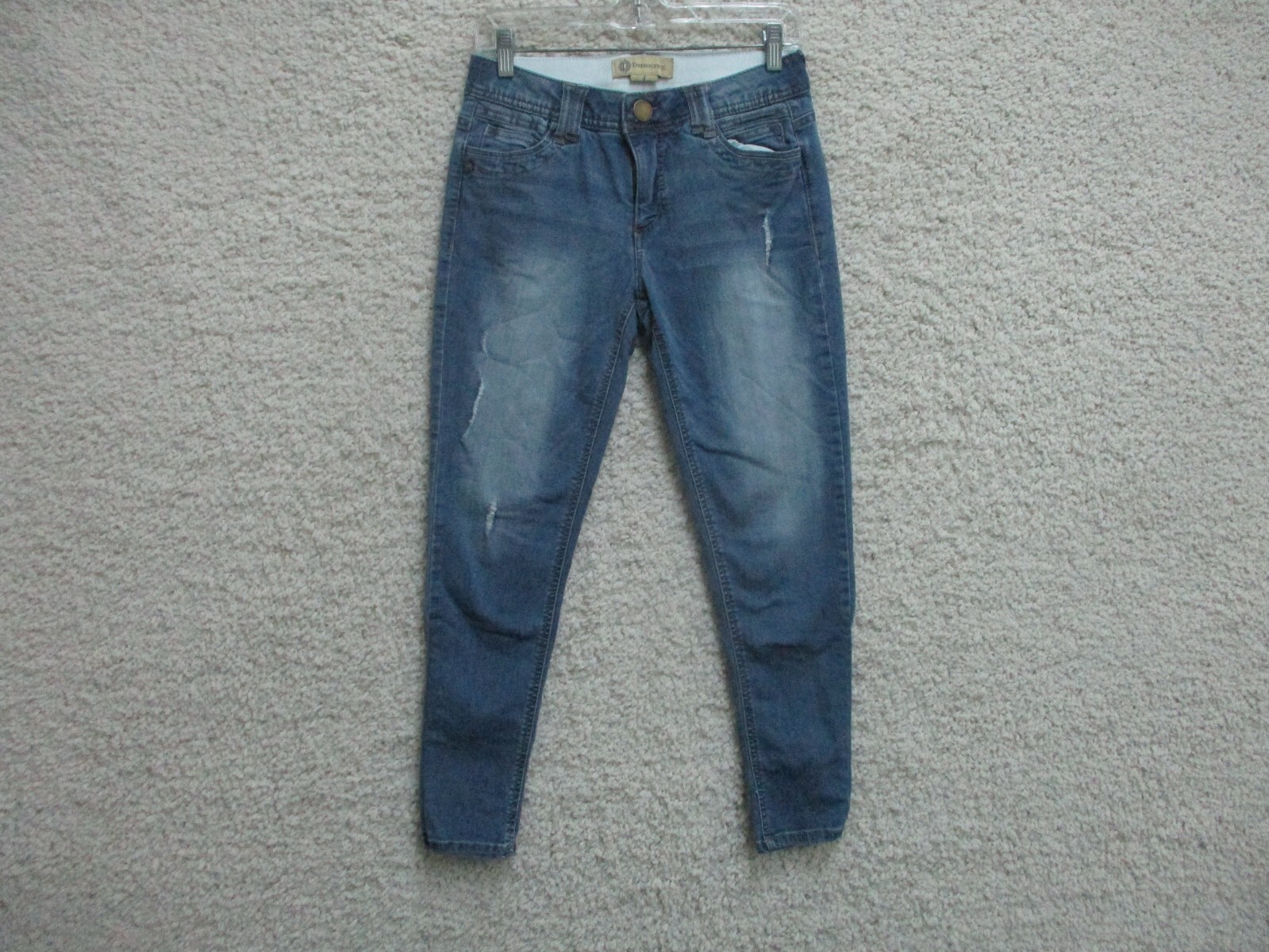 Democracy Jeans 4 Womens Regular Size Blue Denim Ab Technology Skinny Leg Modern