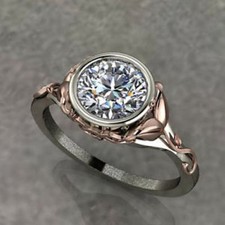 1.50ct Round Cut CZ Art Deco Style Engagement Ring in Solid 925 Sterling Silver