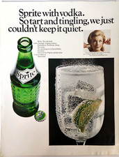 Sprite Soda Pop Vintage 1967 Ad Magazine Print Glass Bottles