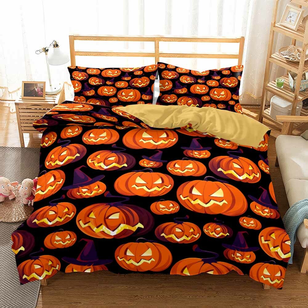 Pumpkin Monster Halloween Duvet Cover 