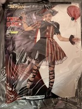 TWISTED CLOWN HALLOWEEN COSPLAY COSTUME GIRLS/Kids Large 10-12 RUNS SMALL