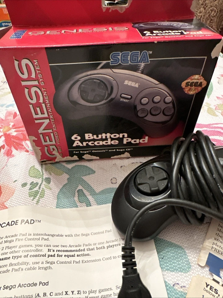 Set Of 2 1993 Sega Genesis 6 Button Controller Arcade Pad In Original Boxes NIB - Image 4 of 4