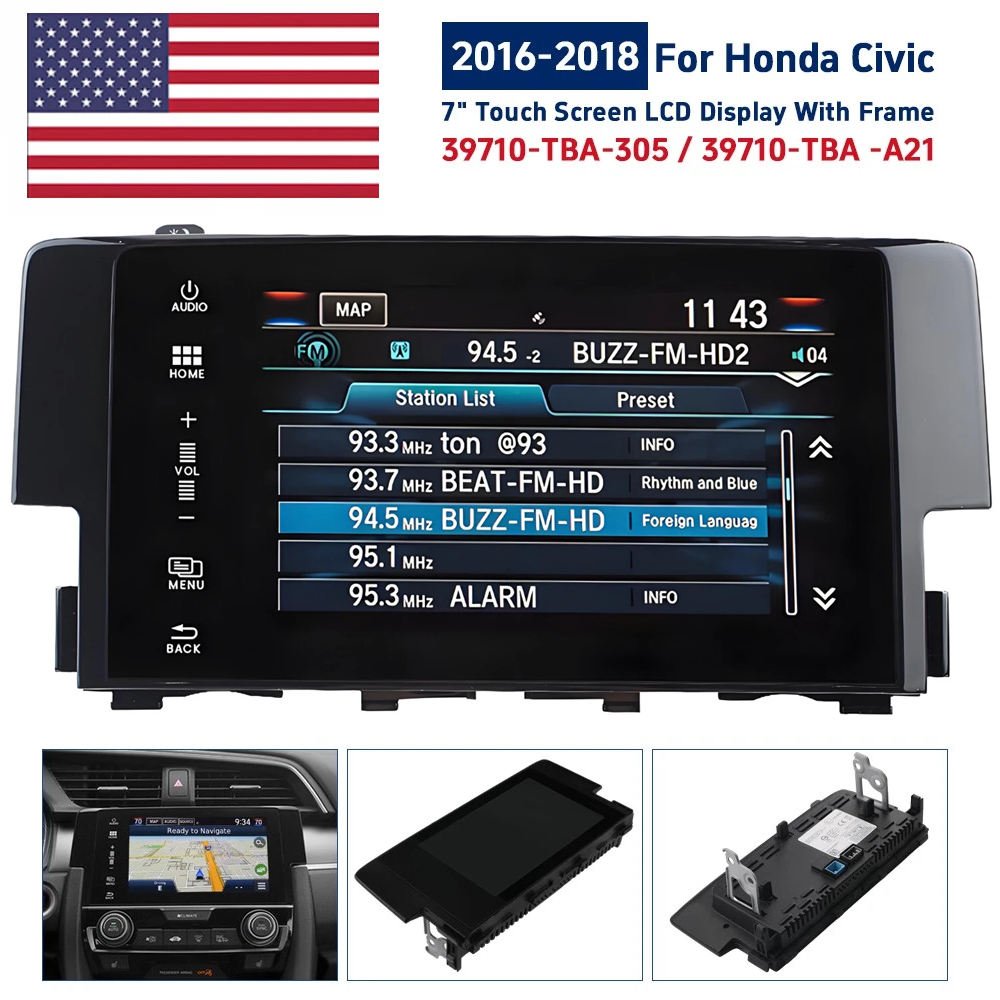 Navigation Display Touch Screen 39710-TBA-A11 FOR 2016-18 Honda Civic Radio OEM