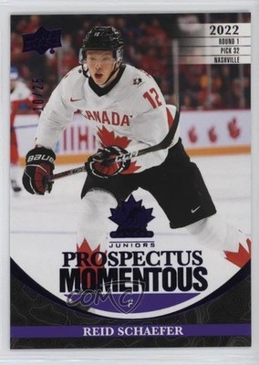 2023 Upper Deck Team Canada Juniors Electric Purple 10/25 Reid Schaefer 7i6
