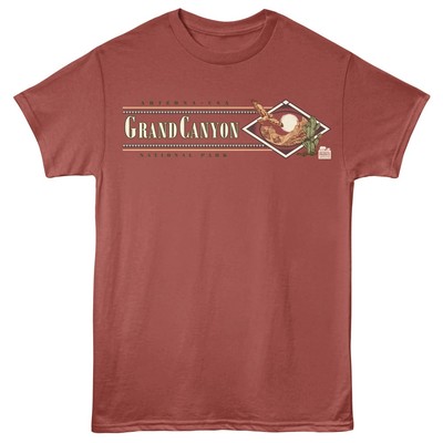 National Parks GRAND CANYON T-Shirt New RETRO LOGO TERRACOTTA Soft Cotton