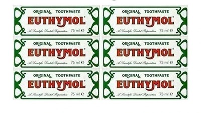 6 - Pack Euthymol Original Toothpaste 75ml