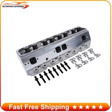 New Complete Straight Aluminum Cylinder Heads For Sbc Chevy 350 Jm-c-sb220-64a
