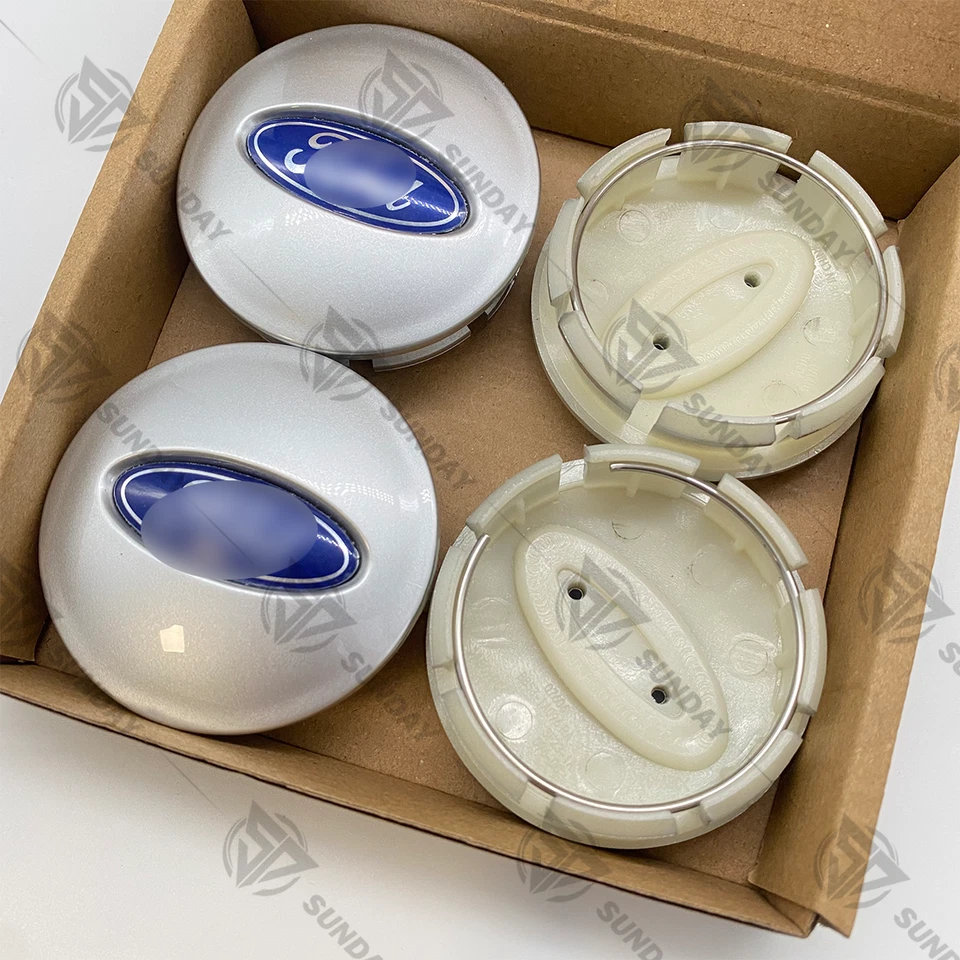 4x Wheel Center Caps Blue on Silver for Flex Ranger Taurus Explorer Foto 2 de 4
