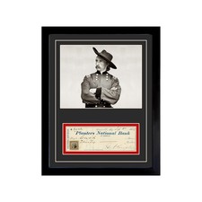 General George Custer Framed Reproduction Cancelled Checks – Vintage Inspired