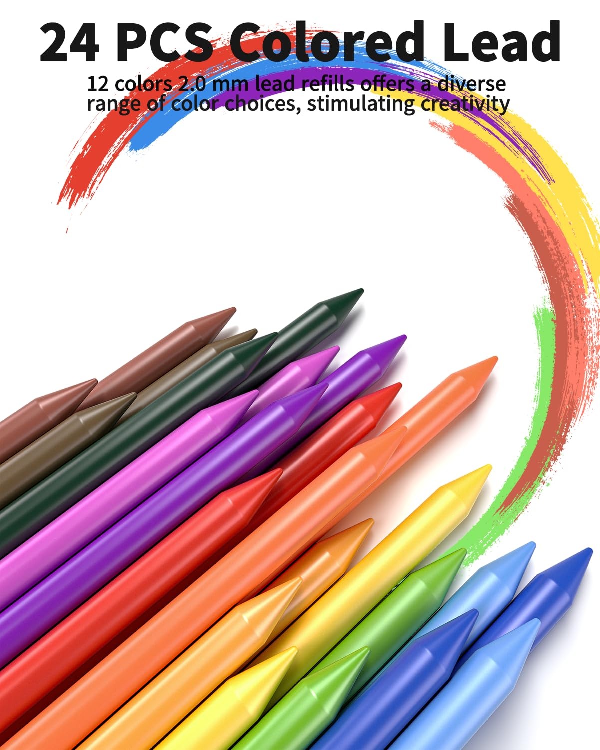 21 PCS Metal Mechanical Pencil Set with 10 Tubes Lead Refills Eraser Case