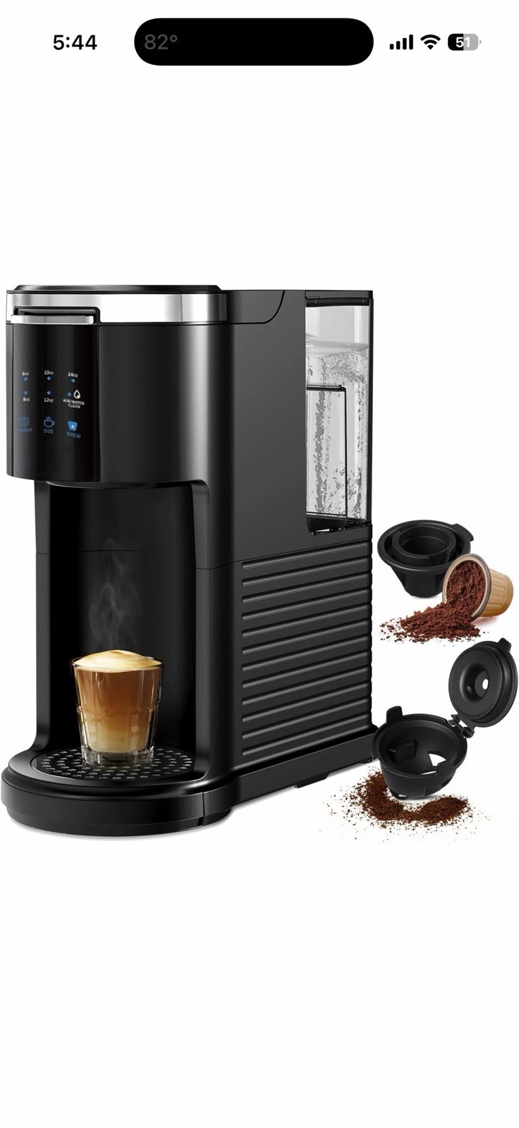 K Cup 2 In 1 Coffee Machine With Ground Coffee & Pods