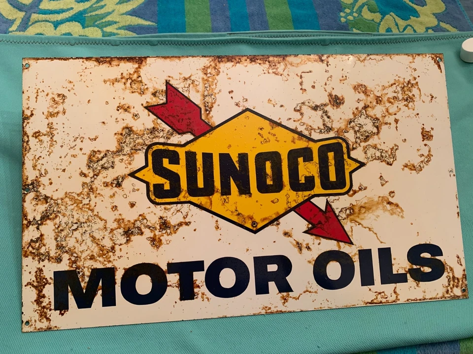 SUNOCO MOTOR OIL METAL SIGN 17 1/2" BY 10 1/2" NOT GASOLINE - Image 2 of 4