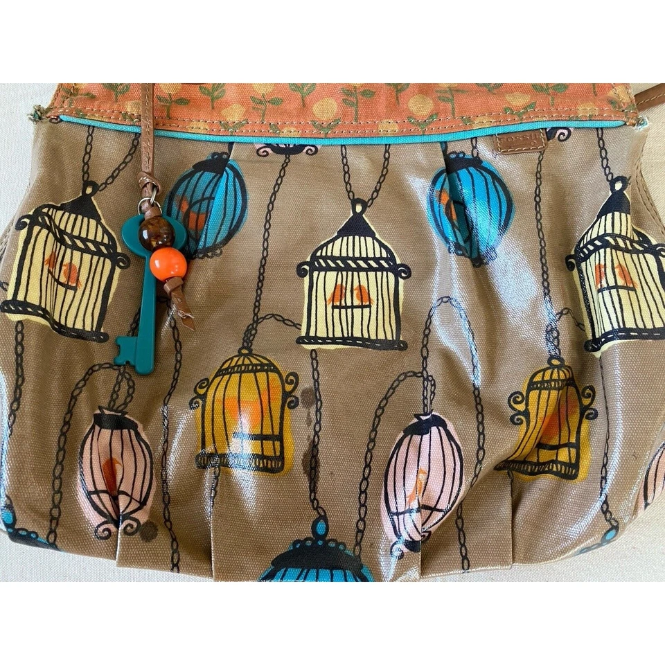 Bolso Cartera Fossil Key-per Vintage Jaula de Pájaros Cuero Sintético Foto 4 de 4