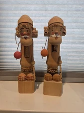 Folk Art Russian Carved Wood Hiking Statue Figures Vintage  Pre 1979 8.5" USSR 2