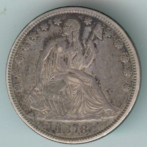 1878-P U.S. SEATED LIBERTY HALF DOLLAR - SILVER - KM#A99 - WEAK EXTRA FINE