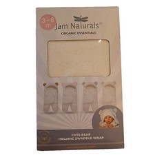 Jam Naturals Cute Bear Organic Soft Swaddle Wrap Blanket 3-6 Months NEW NIB