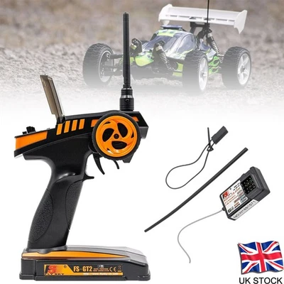 Flysky FS-GT2 2.4GHz 2 Channel Radio Remote Transmitter & GR3E Receiver RC Car
