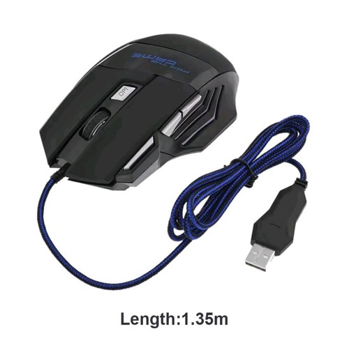 "Wired Gaming Mouse RGB 7-Button 5500 DPI LED Backlit USB Optical PC Gamer Mice" - Picture 2 of 4