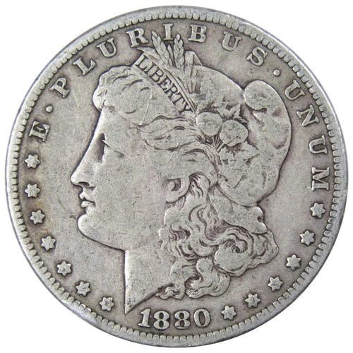 1880 Morgan Dollar VG Very Good 90% Silver $1 US Coin Collectible