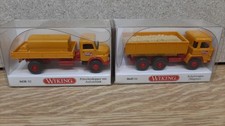 2 X Wiking Bölling Baufahrzeuge Pritschenkipper, Magirus Absetzkipper OVP, Neu