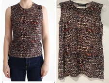 Dolce Gabbana Multicolor Print Knit Wool Top IT46 US14