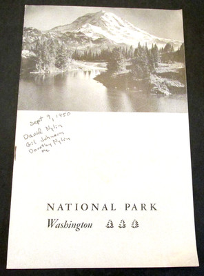 VTG 1950s Mount Rainier National Park Washington Glaciers Map Pamphlet Booklet