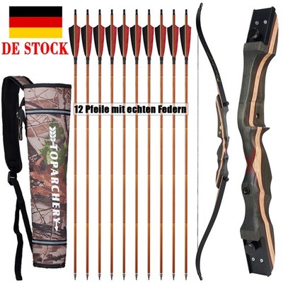 20-50lbs Recurve-Bogen Jagdpfeile 62'' Takedown-Bogen Bogenschießen-Zielscheibe