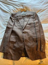 yves saint laurent mens 3 piece brown suit