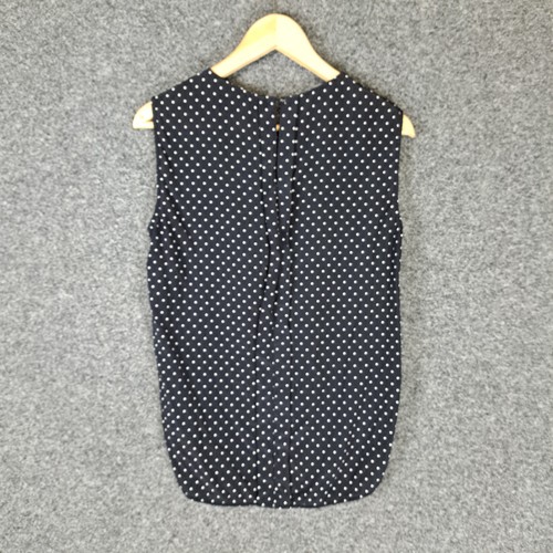 David Lawrence Womens Blouse Top Size 10 Navy Polka Dot 100% Silk - Picture 8 of 9