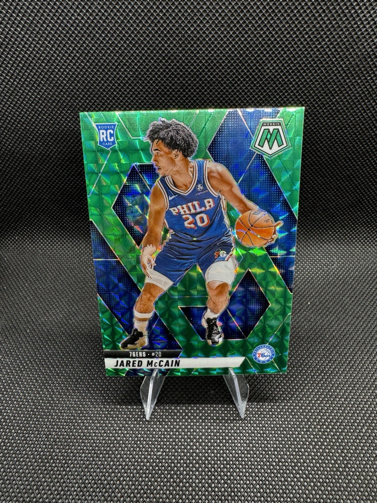 2024-25 Panini Mosaic - Rookies Jared McCain #228 (RC) Green Prizm