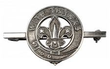 Vintage Boy Scouts Hallmarked Silver 'With Thanks' Award Brooch Badge