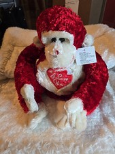 Dan Dee Collectors Choice Red Monkey Valentine s Day I LOVE YOU Stuffed Animal
