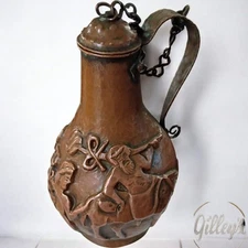 Antique Copper Wine/Water Jug  Primitive Coppersmithing Repousse